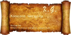 Konczos Gergely névjegykártya